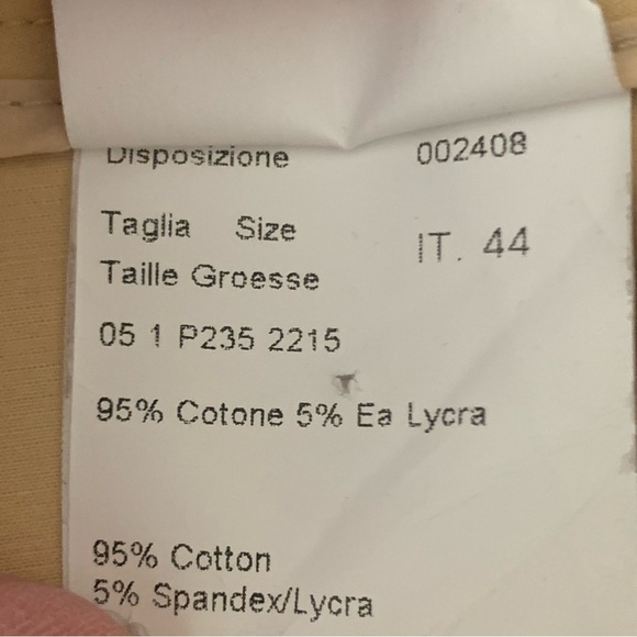 PIAZZA SEMPIONE Made in Italy Chelsea Stretch Cotton Dress Pants Yellow - Picture 3 of 15